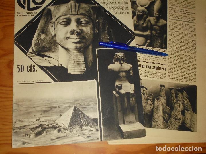 Coleccionismo de Revistas y Peri&oacute;dicos: RECORTE PRENSA : ESCULTURAS DE HACE MIL A&Ntilde;OS, ARTE EGIPCIO. ALGO, AGTO 1934