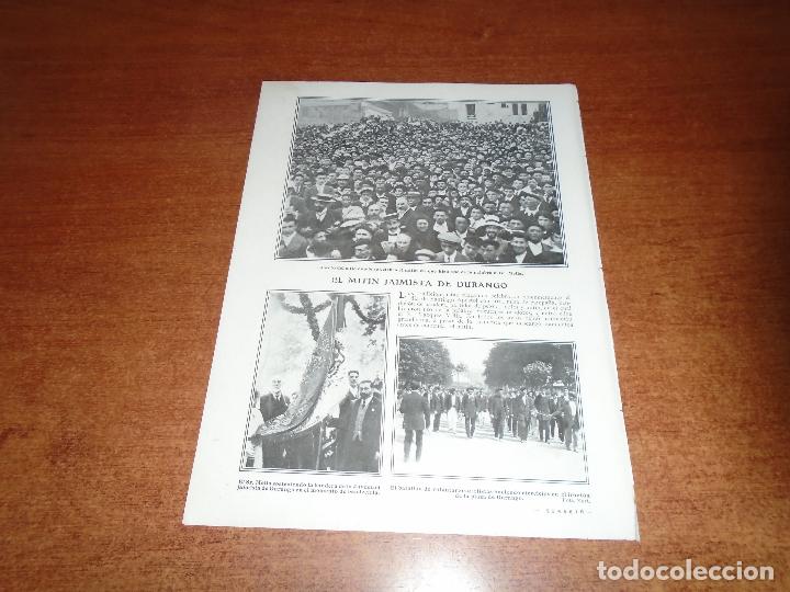 Coleccionismo de Revistas y Peri&oacute;dicos: RETAL PRENSA 1911 MITIN JAIMISTA EN DURANGO. CARLISTAS. TRADICIONALISTAS VIZCAINOS - FDEZ.SILVESTRE