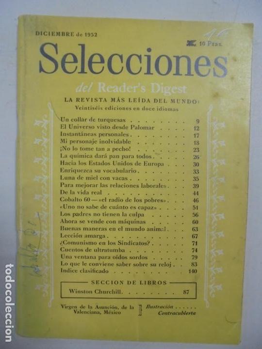 Coleccionismo de Revistas y Peri&oacute;dicos: SELECCIONES DEL READER&acute;S DIGEST. LA REVISTA MAS LE&Iacute;DA DEL MUNDO. DICIEMBRE 1952.
