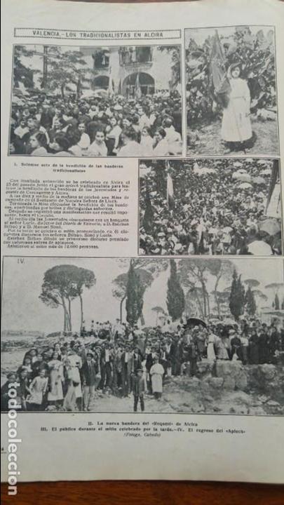 Collezionismo di Riviste e Giornali: VALENCIA LOS TRADICIONALISTAS EN ALCIRA TORELLO FIESTA DEL PEZ RIO TER SAN ANDRES DE PALOMAR 1912