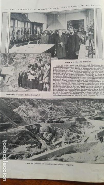 Coleccionismo de revistas y peri&oacute;dicos: VILANOVA I LA GELTRU EL PANTANO DE FOIX LOS TURISTAS EN SEVILLA SANTIAGO DE COMPOSTELA REVISTA 1912