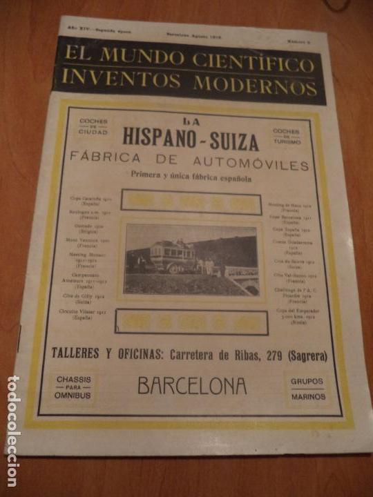 Coleccionismo de revistas y peri&oacute;dicos: REVISTA. EL MUNDO CIENTIFICO INVENTOS MODERNOS. A&Ntilde;O XV. AGOSTO-1912. N&ordm; 8.