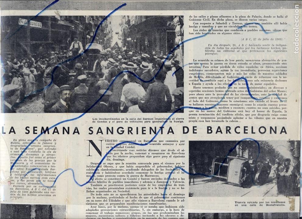 Coleccionismo de Revistas y Peri&oacute;dicos: BARCELONA 1909 SEMANA TREGICA 2 HOJAS REVISTA