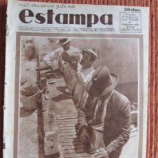 Coleccionismo de Revistas y Periódicos: 1932-ESTAMPA.CONSTRUCTOR PARARRAYOS SEVILLA.FIERAS DEL RETIRO.LADRON CHESTE.VERANO SAN SEBASTIAN. Lote 131904174