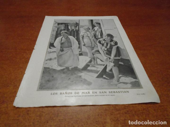 Coleccionismo de Revistas y Peri&oacute;dicos: RETAL PRENSA 1911: SAN SEBASTI&Aacute;N BA&Ntilde;ISTAS. EL REY ALFONSO XIII EN BILBAO: REGATAS Y TIRO DE PICH&Oacute;N