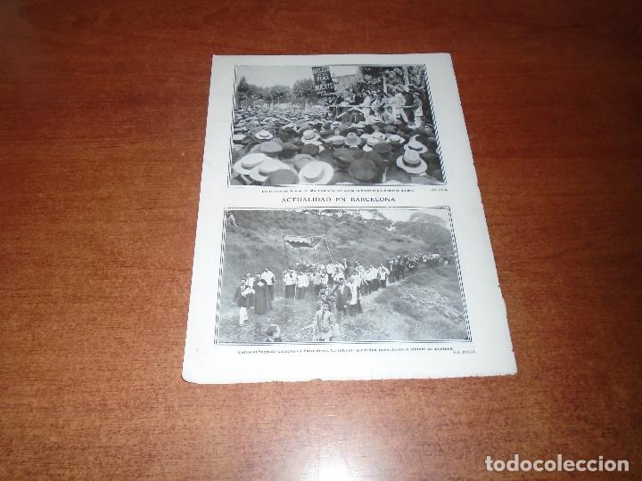 Coleccionismo de Revistas y Peri&oacute;dicos: RETAL PRENSA 1911: BARCELONA MANIFESTACI&Oacute;N. VALLVIDRERA. BILBAO EL REY EN CASA-BARCO DELSR. CH&Aacute;VARRI