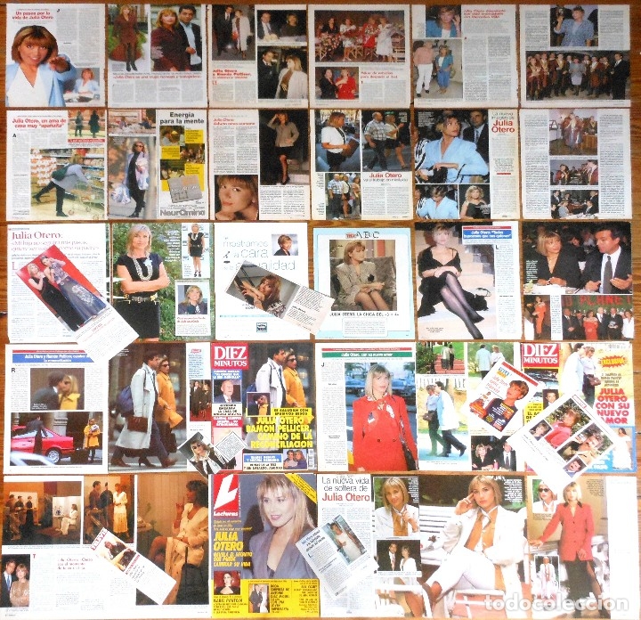 Coleccionismo de Revistas y Peri&oacute;dicos: JULIA OTERO coleccion prensa 1990s fotos spanish clippings revista radio tv