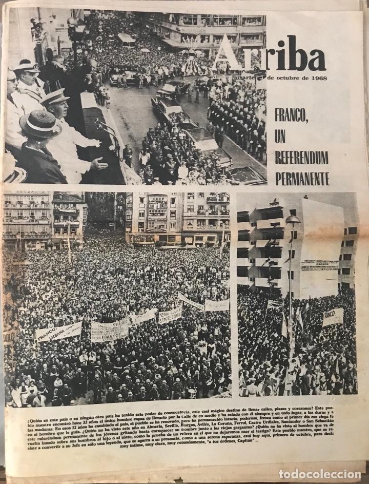 Sammeln von Zeitschriften und Zeitungen: Diario Arriba (01-10-1968) - Franco, un refer&eacute;ndum permanente