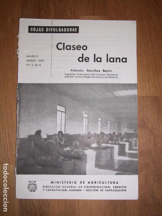 Collezionismo di Riviste e Giornali: S&Aacute;NCHEZ, Antonio. Claseo de la lana (Hojas Divulgadoras ; 1959 ; N&ordm; 5 - 59 H)