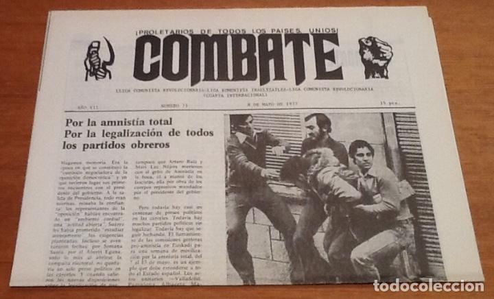 Colecionismo de Revistas e Jornais: Combate, n&uacute;mero 71, 1977. En realidad n&uacute;mero 72. LCR. Liga Comunista Revolucionaria. Trotskismo
