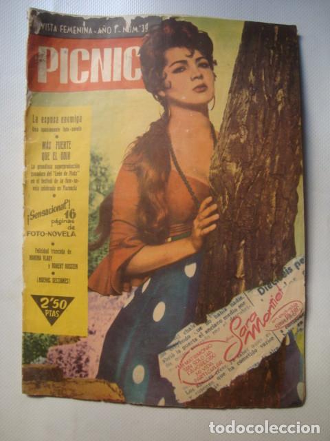 Coleccionismo de revistas y peri&oacute;dicos: REVISTA FEMENINA PICNIC. SARA MONTIEL. LA ESPOSA ENEMIGA. M&Aacute;S FUERTE QUE EL ODIO (N.&ordm; 39, 1959).