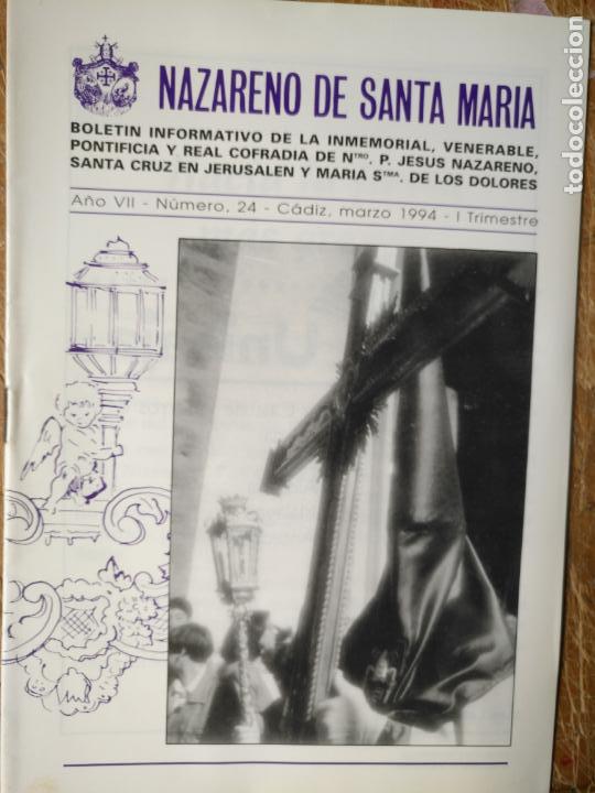 Coleccionismo de Revistas y Peri&oacute;dicos: ANTIGUO BOLETIN REVISTA COFRADE , SEMANA SANTA CADIZ CRISTO NAZARENO DE SANTA MARIA