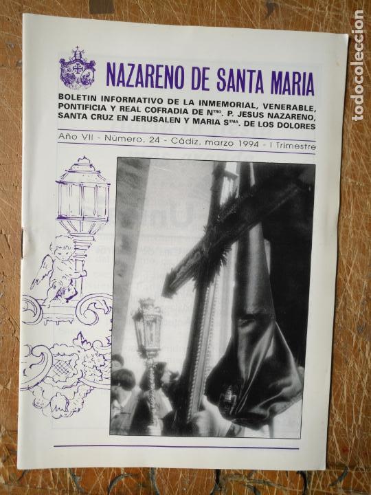 Coleccionismo de Revistas y Peri&oacute;dicos: ANTIGUO BOLETIN REVISTA COFRADE , SEMANA SANTA CADIZ CRISTO NAZARENO DE SANTA MARIA