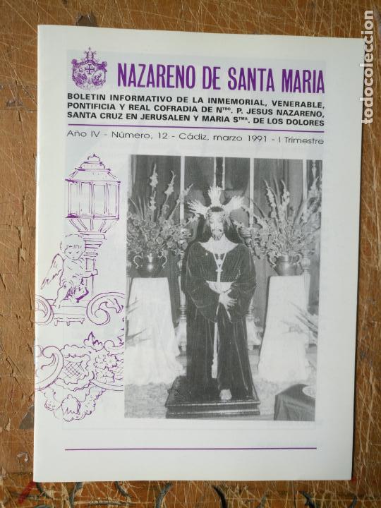 Coleccionismo de Revistas y Peri&oacute;dicos: ANTIGUO BOLETIN REVISTA COFRADE , SEMANA SANTA CADIZ CRISTO NAZARENO DE SANTA MARIA