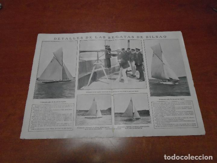 Collectionnisme de Revues et Journaux: RETAL PRENSA DE 1908 EL REY EN BILBAO, REGATAS E H&Iacute;PICA
