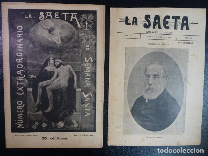 Collezionismo di Riviste e Giornali: LOTE DE 2 ANTIGUAS REVISTAS - LA SAETA - N&ordm; 260 Y 278 ,   1896  , VER FOTOS