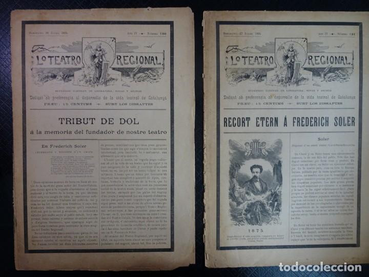 Collezionismo di Riviste e Giornali: LOTE DE 2 ANTIGUAS REVISTAS - LO TEATRO REGIONAL - N&ordm; 180 Y 181  , 1895  , VER FOTOS