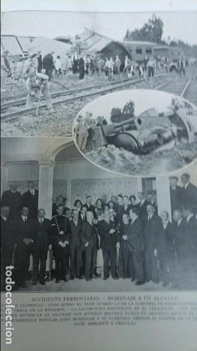 Coleccionismo de revistas y peri&oacute;dicos: ACCIDENTE FERROVIARIO TREN SAN BAUDILIO DE LLOBREGAT SANT BOI COMPA&Ntilde;IA FERROCARRILES CATALANES 1925