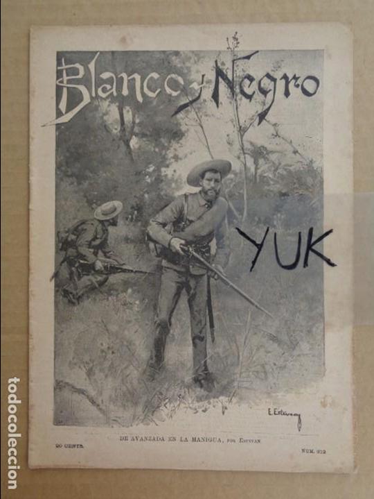 Coleccionismo de Revistas y Peri&oacute;dicos: BLANCO Y NEGRO MAYO 1895 n&ordm; 212 DE AVANZADA EN LA MANIGUA - LA GUERRA EN CUBA -EL CICLISMO EN MADRID
