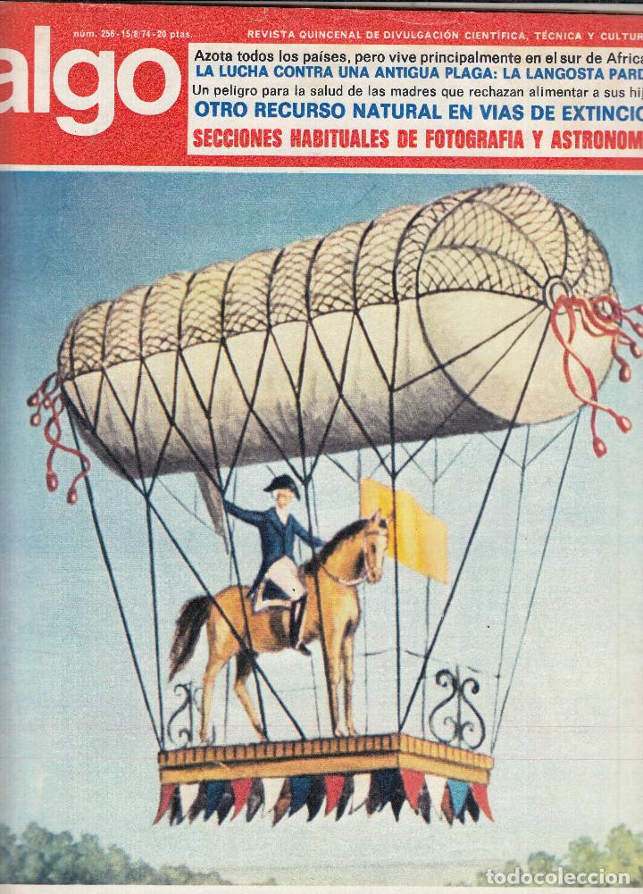 Coleccionismo de Revistas y Peri&oacute;dicos: REVISTA ALGO N&ordm; 256 A&Ntilde;O 1974. HISTORIA DE LO VIAJES EN GLOBO. CONTRAPORTADA: GUZZI 350 GTS.