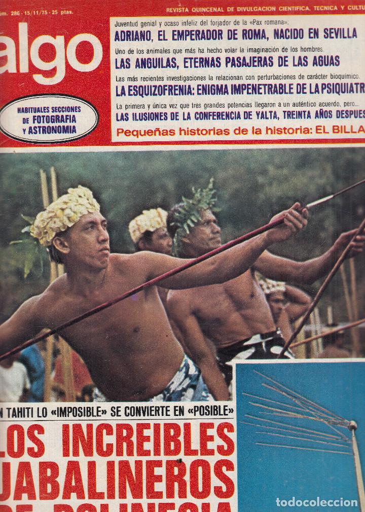 Coleccionismo de revistas y peri&oacute;dicos: REVISTA ALGO N&ordm; 286 A&Ntilde;O 1975. LOS INCREIBLES JABALINEROS DE POLINESIA. CONTRAPORTADA: ESQUI.