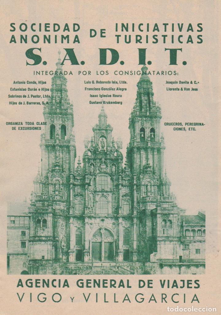 Coleccionismo de revistas y peri&oacute;dicos: * VIGO * Publicidad Sociedad An&oacute;nima de iniciativas Tur&iacute;sticas S.A.D.I.T. - 1933