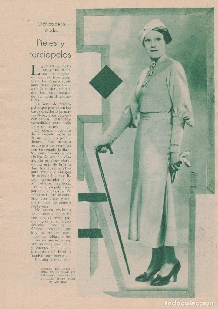 Coleccionismo de revistas y peri&oacute;dicos: * MODA FEMENINA * Pieles y terciopelos / la condesa d&acute;Armonville - 1933