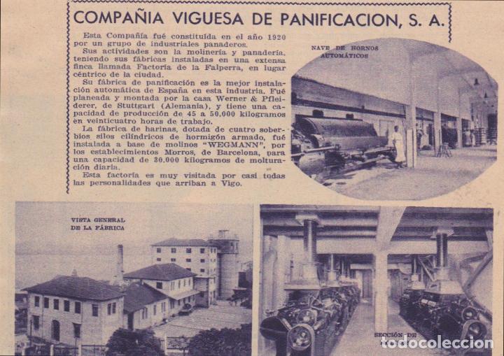 Coleccionismo de revistas y peri&oacute;dicos: * VIGO * Publicidad Compa&ntilde;&iacute;a Viguesa de panificaci&oacute;n S.A.- 1933