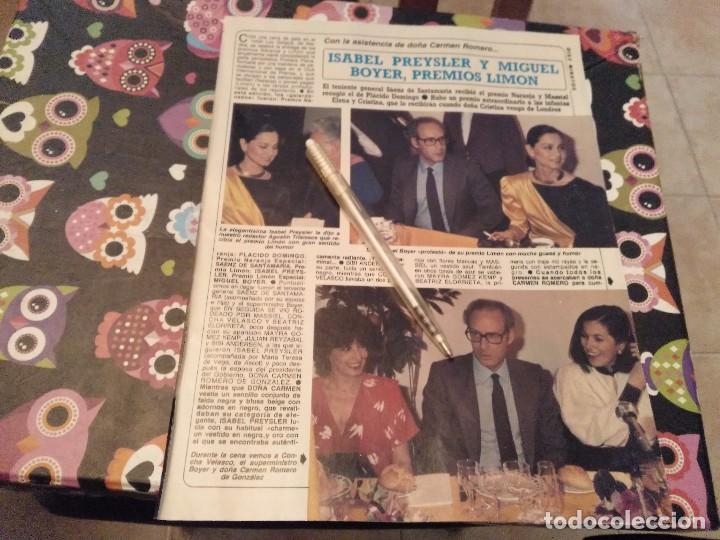 Coleccionismo de Revistas y Peri&oacute;dicos: ANTIGUO RECORTE REVISTA 1984 3 PAGINAS ISABEL PREYSLER Y MIGUEL BOYER PREMIOS LIMON