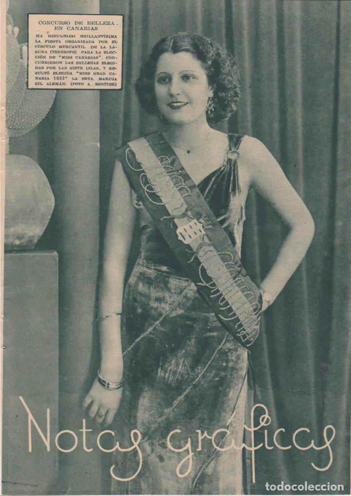 Coleccionismo de revistas y peri&oacute;dicos: Miss Gran Canaria 1933, Srta. Maruja Gil Alem&aacute;n - 1933