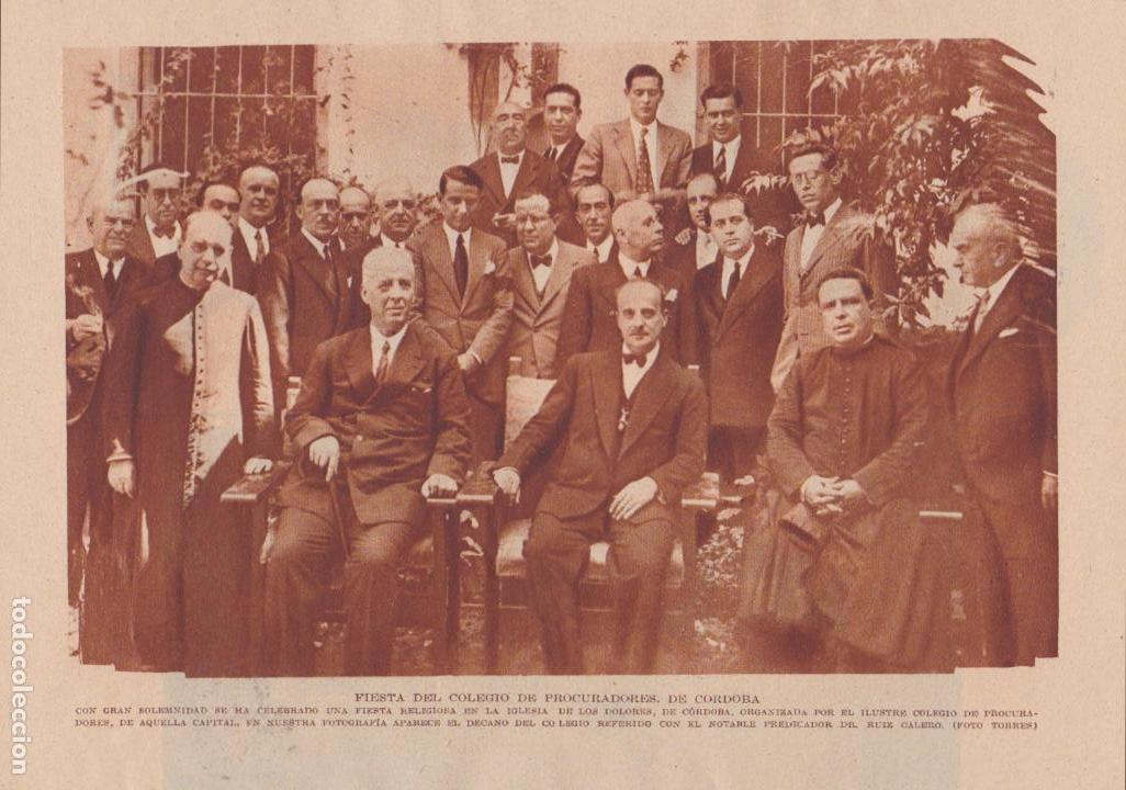 Coleccionismo de revistas y peri&oacute;dicos: * C&Oacute;RDOBA * Fiesta del colegio de Procuradores, decano Dr. Ruiz Calero - 1933