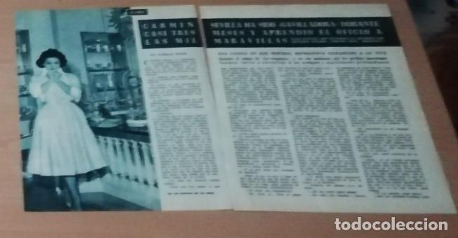 Coleccionismo de Revistas y Peri&oacute;dicos: La actriz Carmen Sevilla en 1957 en recorte (R4211) 4 p&aacute;ginas revista Blanco y Negro de ese a&ntilde;o