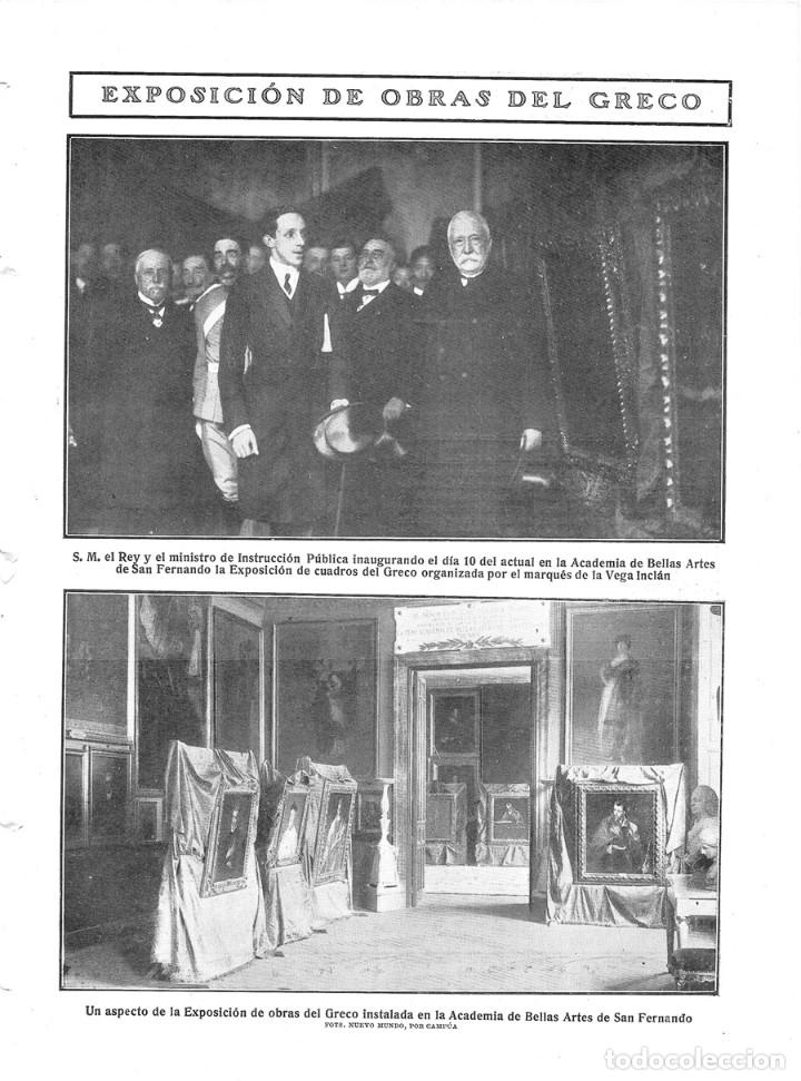 Colecionismo de Revistas e Jornais: 1909 HOJA REVISTA MADRID ACADEMIA DE BELLAS ARTES SAN FERNANDO EXPOSICI&Oacute;N EL GRECO REY ALFONSO XIII
