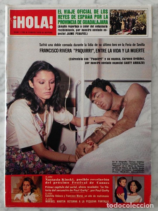 Coleccionismo de revistas y peri&oacute;dicos: HOLA - 1978 - PAQUIRRI, NASTASSJA KINSKI, MARIBEL MART&Iacute;N, EUROFESTIVAL, CONCHITA VELASCO