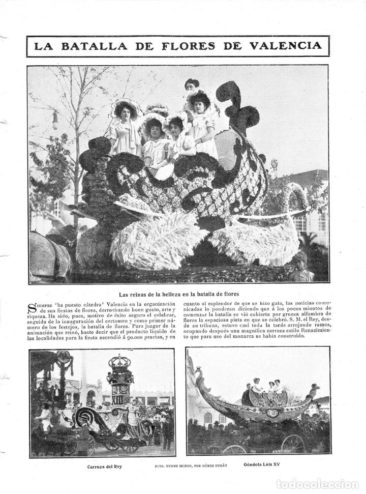 Collezionismo di Riviste e Giornali: 1909 HOJA REVISTA VALENCIA FIESTAS BATALLAS DE FLORES CARROZAS REINAS