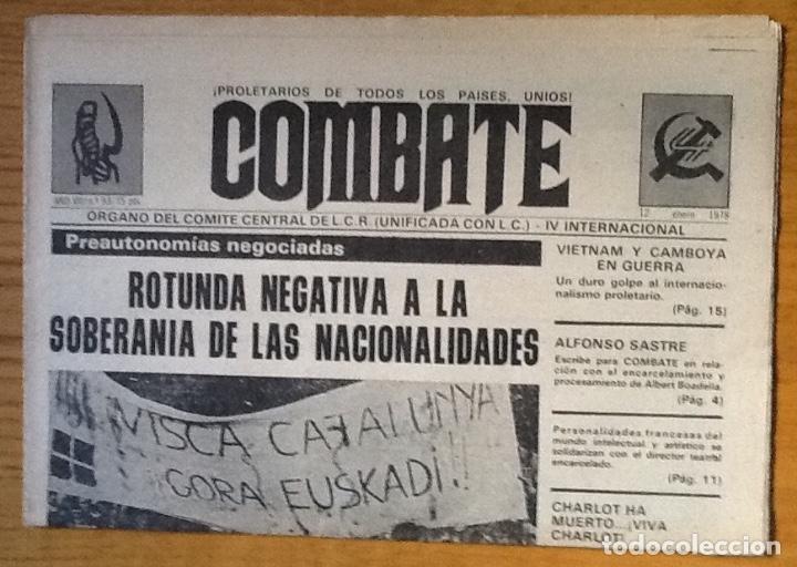 Colecionismo de Revistas e Jornais: Combate 93, 12 enero 1978. &Oacute;rgano del comit&eacute; central LCR unificada con LC. Trotskismo