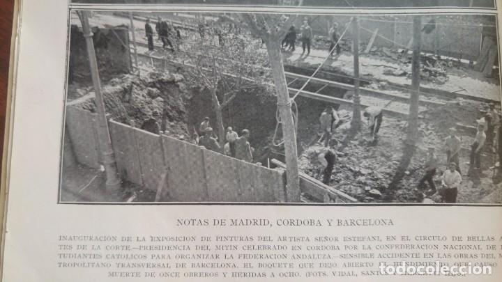 Collectionnisme de Revues et Journaux: HUNDIMIENTO OBRAS METROPOLITANO TRANSVERSAL BARCELONA METRO MUERTOS REVISTA A&Ntilde;O 1924