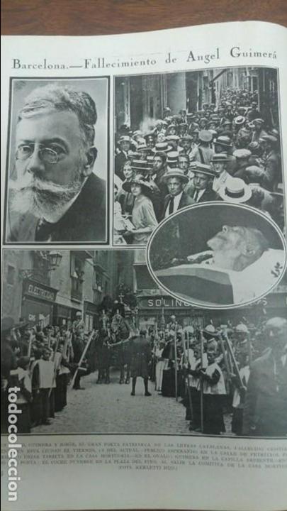 Collection Magazines and Newspapers: FALLECIMIENTO ANGEL GUIMERA ENTIERRO BARCELONA REVISTA A&Ntilde;O 1924