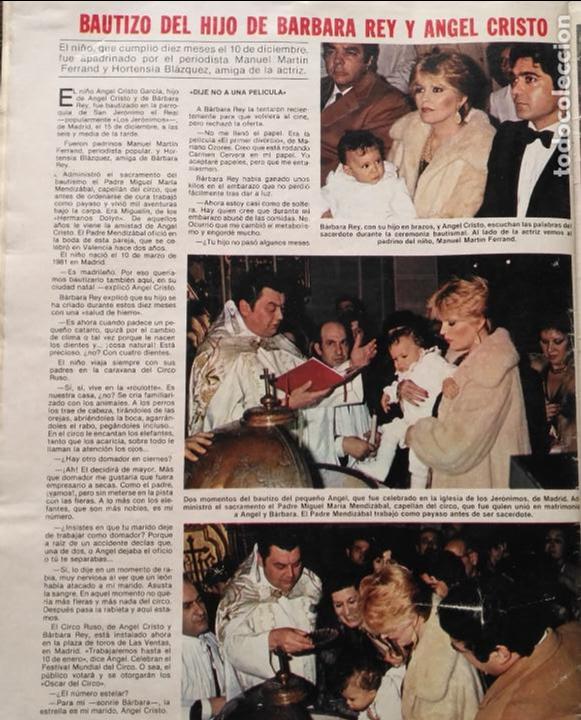 Coleccionismo de revistas y peri&oacute;dicos: dos hojas barbara rey angel cristo  - a&ntilde;os 80