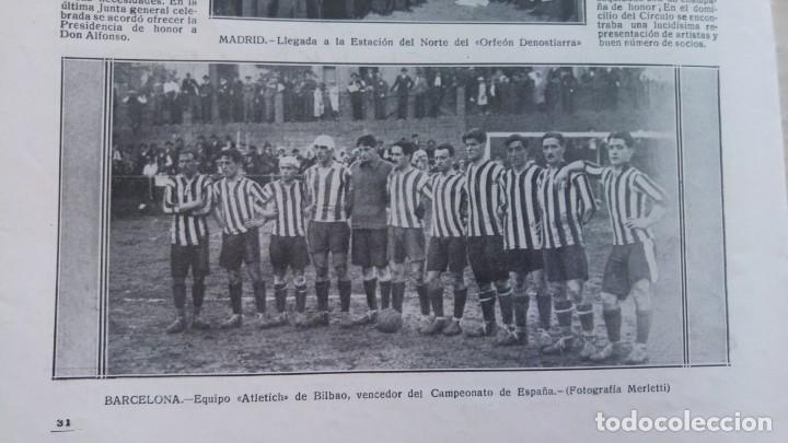 Coleccionismo de revistas y peri&oacute;dicos: EQUIPO DEL ATLETICH DE BILBAO VENCEDOR DEL CAMPEONATO DE ESPA&Ntilde;A REVISTA A&Ntilde;O 1916