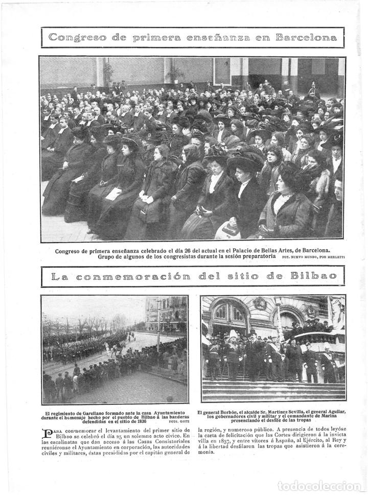 Collection Magazines and Newspapers: 1909 HOJA REVISTA BARCELONA PALACIO BELLAS ARTES CONGRESO DE PRIMERA ENSE&Ntilde;ANZA
