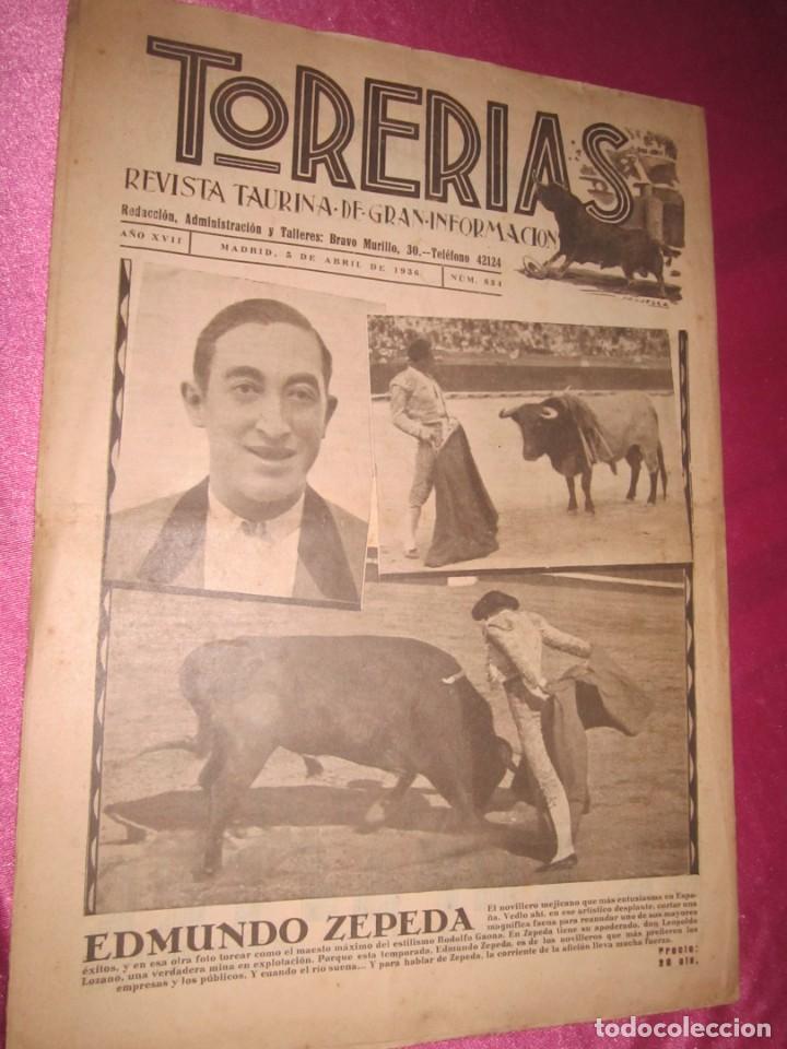Coleccionismo de Revistas y Peri&oacute;dicos: TORERIAS REVISTA TAURINA TOROS A&Ntilde;O 1936 L1B2 4