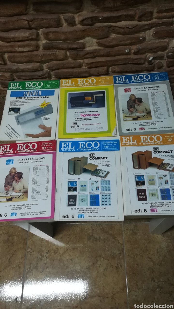 Sammeln von Zeitschriften und Zeitungen: Lote 6 revistas El Eco filatelico y numism&aacute;tico 1988-89