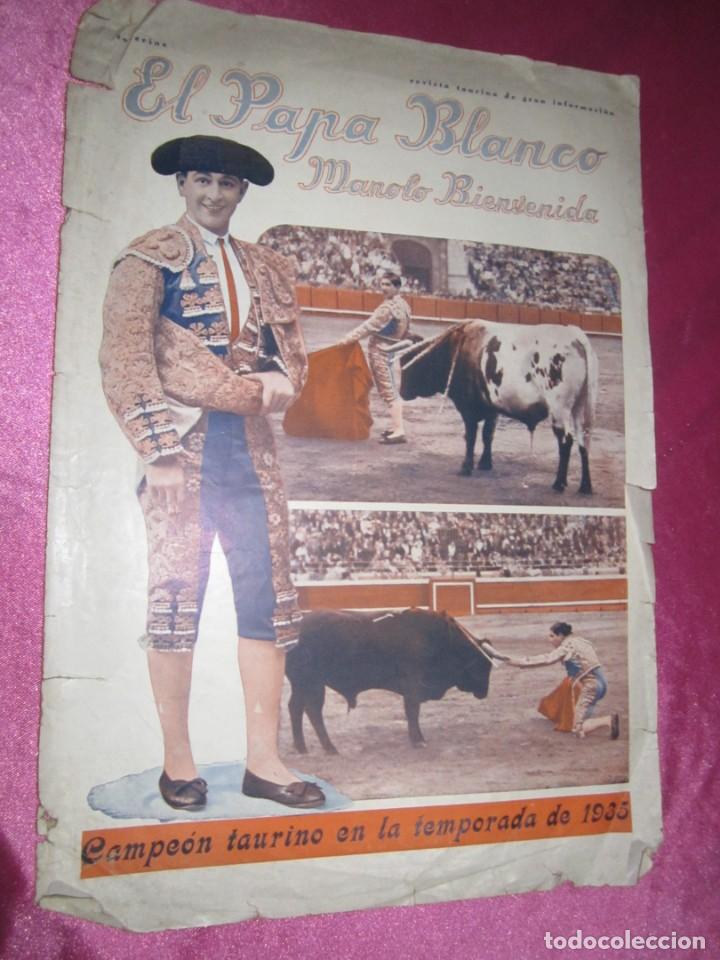 Coleccionismo de Revistas y Peri&oacute;dicos: EL PAPA BLACO MANOLO BIENVENIDA PORTADA DE LA REVISTA TORERIAS 1935 L1B2