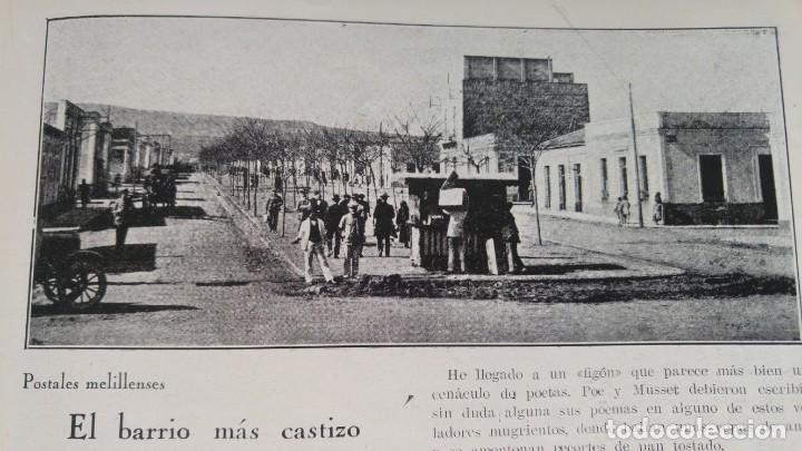 Colecionismo de Revistas e Jornais: MELILLA EL BARRIO DE EL REAL EL MAS CASTIZO -POSTALES MELILLENSES HOJA A&Ntilde;O 1923