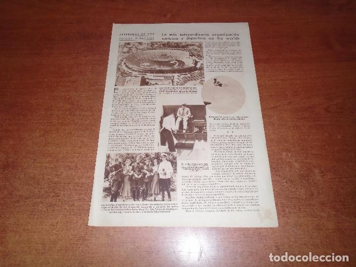 Collectionnisme de Revues et Journaux: RECORTE 1932: OLIMPIADAS. ATLETAS ESPA&Ntilde;OLES. EQUIPO DE TIRO.
