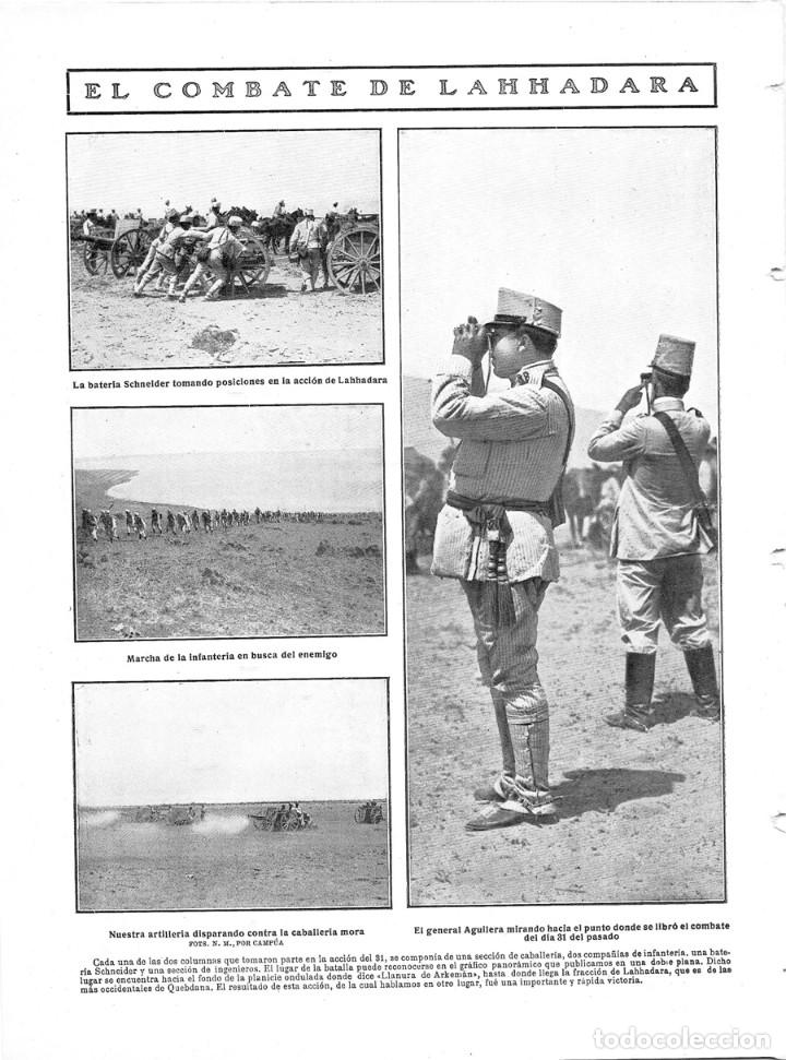 Coleccionismo de Revistas y Peri&oacute;dicos: 1909 HOJA REVISTA MARRUECOS MELILLA GUERRA RIF BATALLA LAHHADARA INFANTER&Iacute;A ARTILLER&Iacute;A BAT SCHNEIDER