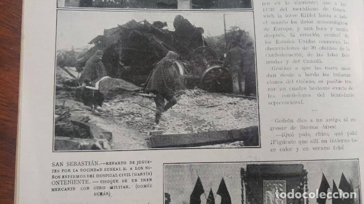 Collectionnisme de Revues et Journaux: ONTENIENTE CHOQUE TREN MERCANTE CON OTRO MILITAR ORFEON MOSSEN CINTO BARCELONA .HOJA A&Ntilde;O 1922