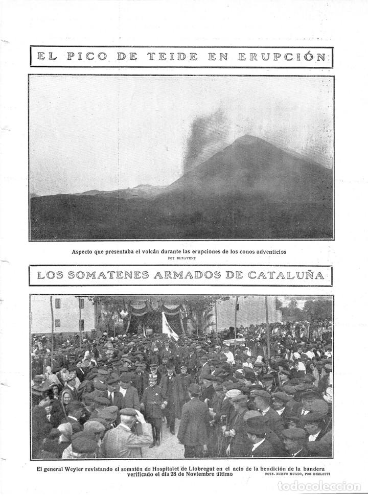 Collezionismo di Riviste e Giornali: 1909 HOJA REVISTA ISLAS CANARIAS TENERIFE PICO VOLC&Aacute;N DEL TEIDE EN ERUPCI&Oacute;N CONOS ADVENTICIOS