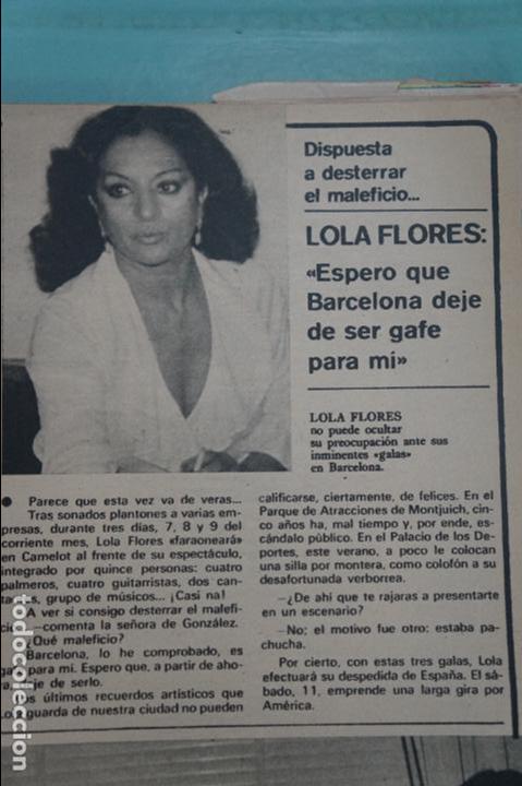 Coleccionismo de revistas y peri&oacute;dicos: RECORTE REPORTAJE CLIPPING DE LOLA FLORES REVISTA SEMANA N&ordm; 2021 PAG 15 L46